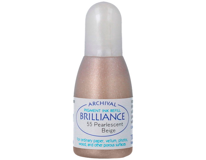 Tsukineko BRILLIANCE Encre de recharge beige perlado effet nacaré 20ml Tsukineko BRILLIANCE Encre de recharge beige perlado effet nacaré 20ml