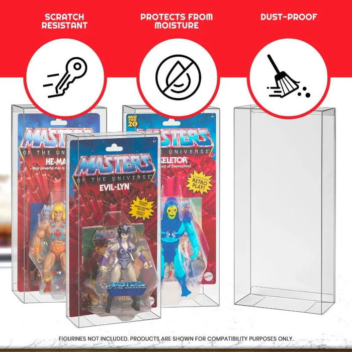 Pack 10 boîtes de protection en PET pour figurines Masters of the Universe Origins Power Posing (Carded) Box Pack 10 boîtes de protection en PET pour figurines Masters of the Universe Origins Power Posing (Carded) Box