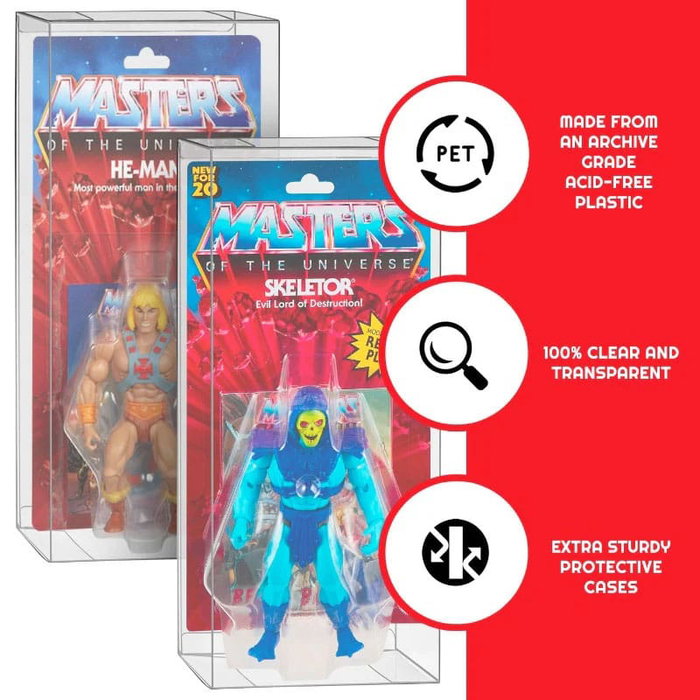 Pack 10 boîtes de protection en PET pour figurines Masters of the Universe Origins Power Posing (Carded) Box Pack 10 boîtes de protection en PET pour figurines Masters of the Universe Origins Power Posing (Carded) Box