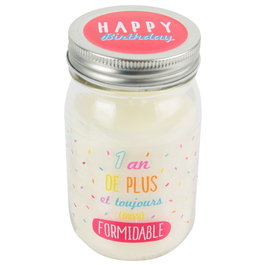 The Candle Factory Bougie dans un bocal avec message 1 an de plus