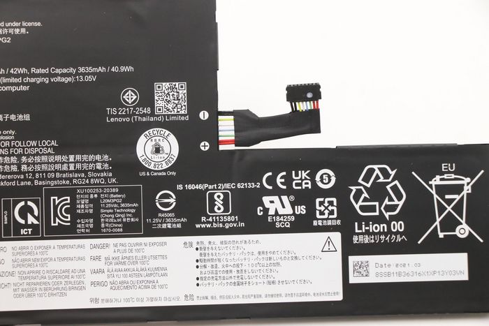 Lenovo Batterie de remplacement pour Lenovo 500e Gen3, 42Wh, 11,25V