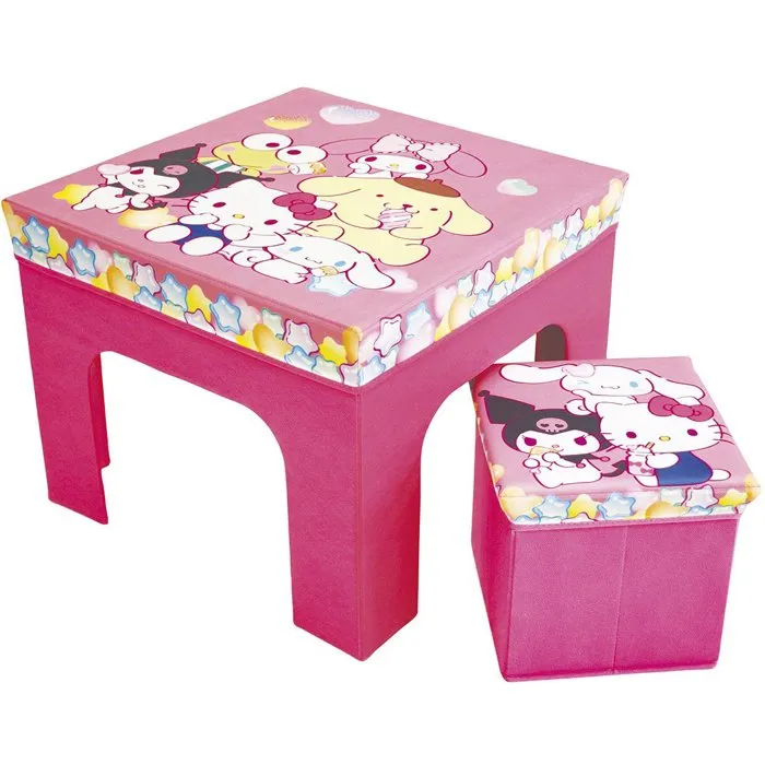 Fun House Ensemble table et tabouret de rangement Hello Kitty pliable Fun House Ensemble table et tabouret de rangement Hello Kitty pliable