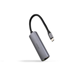 Nanocable Adaptateur USB-C 3.1 vers RJ45 Ethernet Gigabit avec PD 100W - CoolBox Gris 18 cm