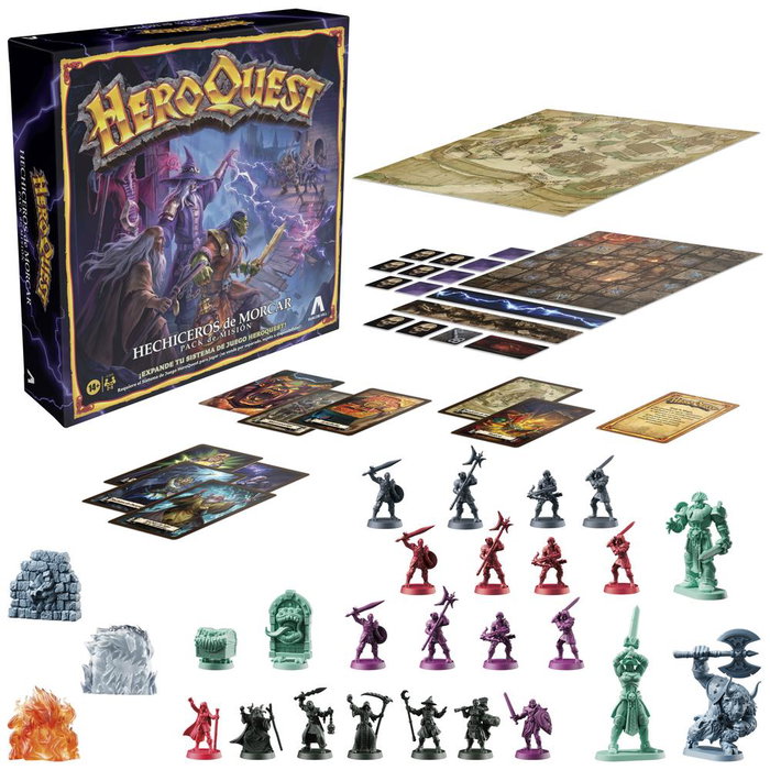Hasbro HeroQuest Wizards of Morcar Extension Jeu de Société Fantastique pour 2 à 5 Joueurs dès 14 Ans, Version Espagnole Hasbro HeroQuest Wizards of Morcar Extension Jeu de Société Fantastique pour 2 à 5 Joueurs dès 14 Ans, Version Espagnole