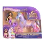 Spinmaster L'École des Licornes - Figurine Licorne Wildstar avec Poupée Sophia - 5 Accessoires Inclus - Brossage et Harnachement - Dès 4 Ans
