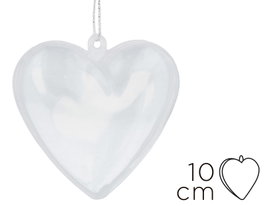 Innspiro Pack de 12 cœurs en plastique transparent de 10 cm