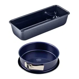 Dr. Oetker - Set de moules à cake rectangulaire 30 cm et manqué 26 cm en acier émaillé antiadhésif - Pâtisserie - Four et lave-vaisselle