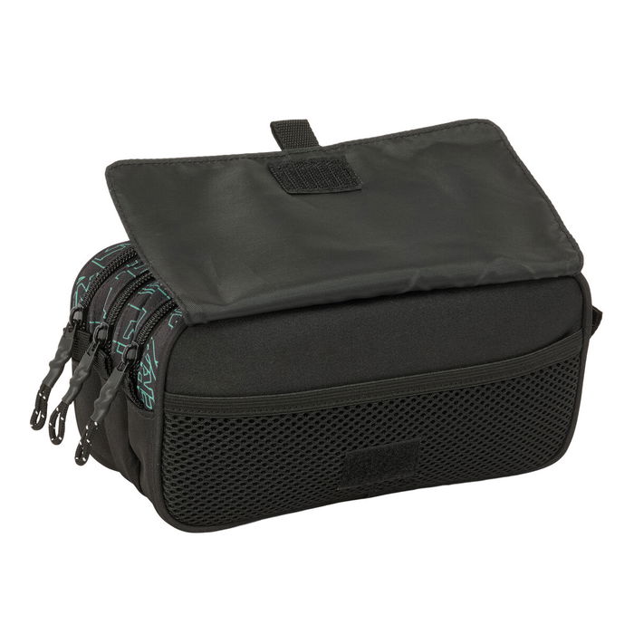 Trousse Fourre-Tout Triple Nerf Game Noir 21,5 x 10 x 8 cm