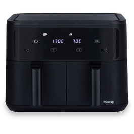 Hkoenig FRY900 Friteuse sans huile 9L, Double cuve 4,5L, Noir