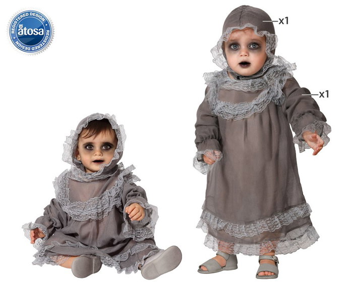 BigBuy Carnival Déguisement Bébé Halloween Gris 12-24 Mois