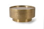GINER Y COLOMER - Table basse en aluminium et bronze doré, finition vieilli martelé, 80 cm de diamètre x 40 cm de hauteur