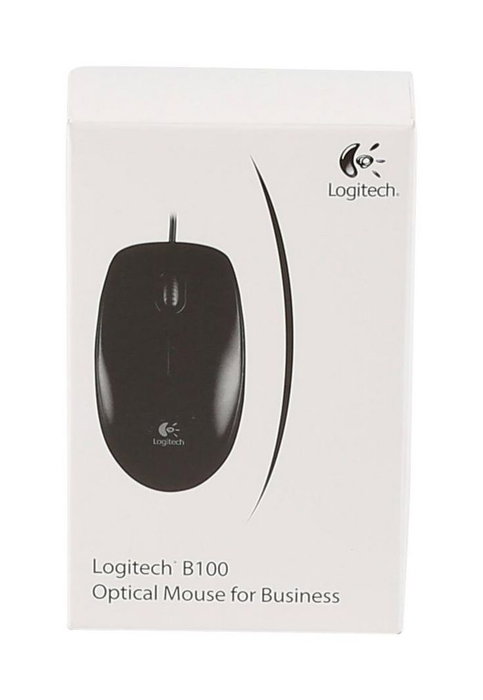 Logitech B100 - Souris filaire optique USB ambidextre pour bureau et portable, 800 DPI, noir, compatible PC/Mac/ChromeOS
