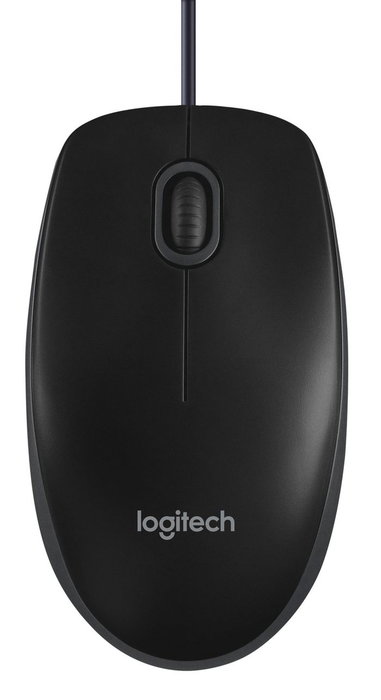 Logitech B100 - Souris filaire optique USB ambidextre pour bureau et portable, 800 DPI, noir, compatible PC/Mac/ChromeOS