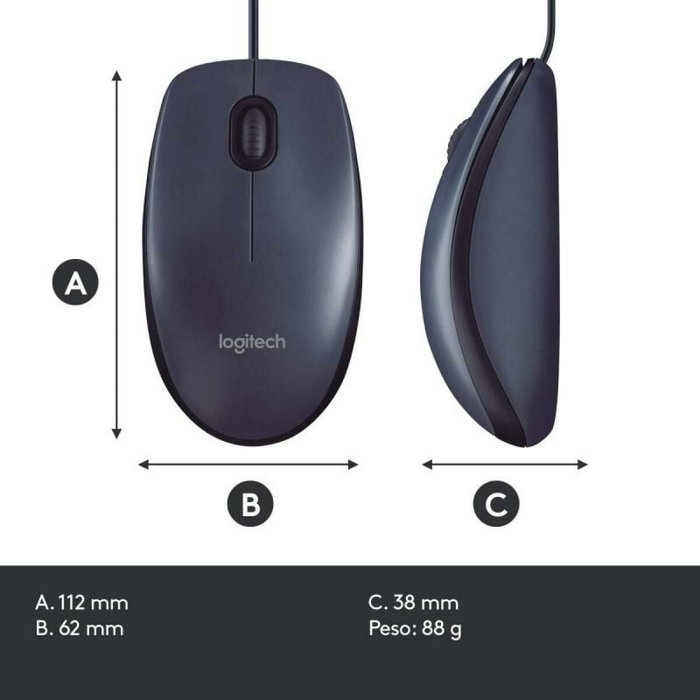 Souris Logitech B100 Noir 800 dpi Souris Logitech B100 Noir 800 dpi