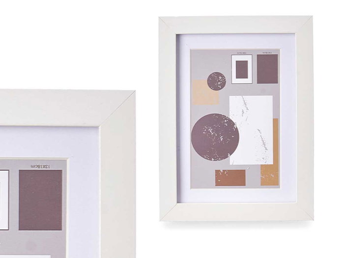GIFTDECOR Cadre photo mural en bois blanc avec passe-partout 10x15cm GIFTDECOR Cadre photo mural en bois blanc avec passe-partout 10x15cm