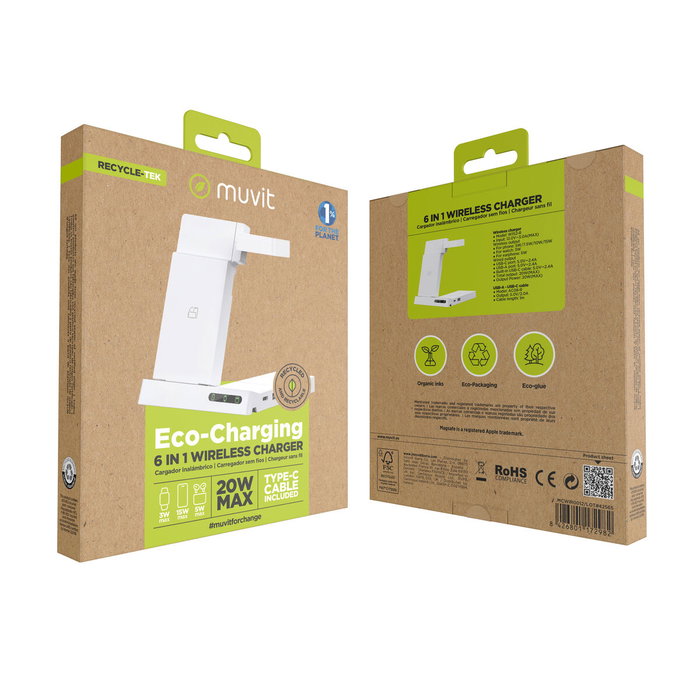 Chargeur sans fil Muvit MCWIR0012 Blanc