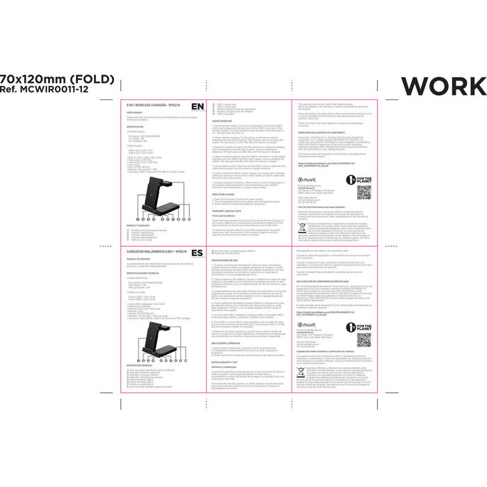 Chargeur sans fil Muvit MCWIR0012 Blanc