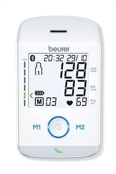 Beurer BM-85 Tensiomètre bras Bluetooth avec mesure de pression ajustée et connectivité app santé - Cliniquement testé ESH - Écran XL rétroéclairé