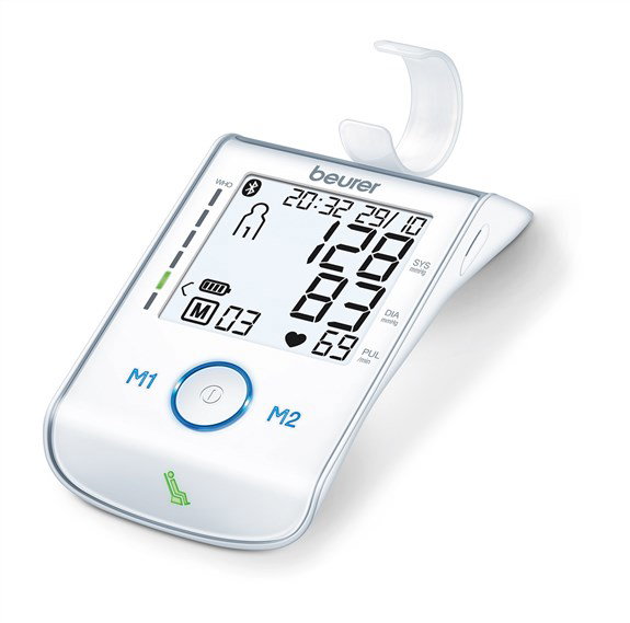 Beurer BM-85 Tensiomètre bras Bluetooth avec mesure de pression ajustée et connectivité app santé - Cliniquement testé ESH - Écran XL rétroéclairé