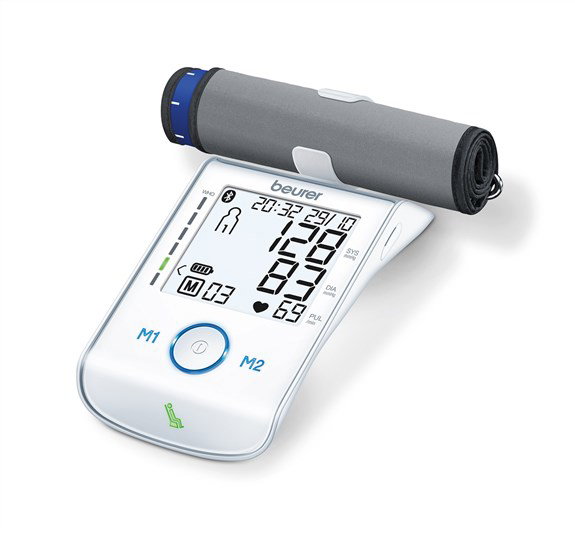 Beurer BM-85 Tensiomètre bras Bluetooth avec mesure de pression ajustée et connectivité app santé - Cliniquement testé ESH - Écran XL rétroéclairé