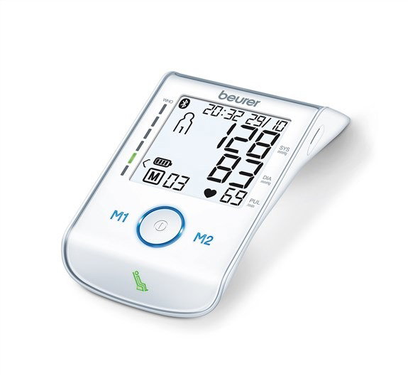 Beurer BM-85 Tensiomètre bras Bluetooth avec mesure de pression ajustée et connectivité app santé - Cliniquement testé ESH - Écran XL rétroéclairé