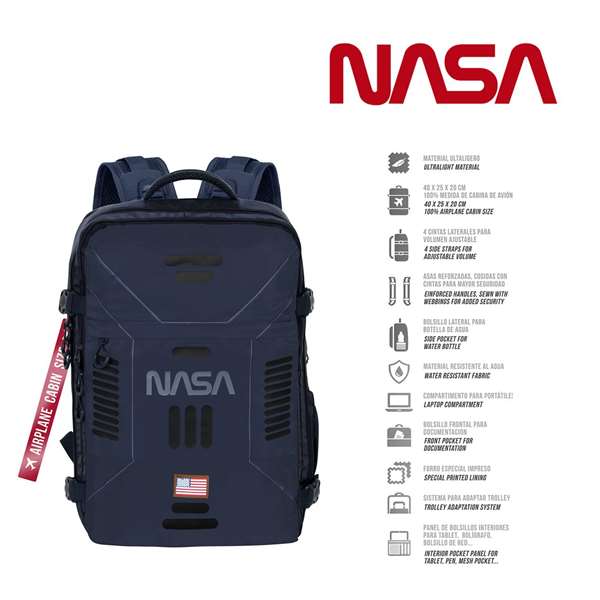 Karactermania Mochila Mercury Cabin NASA Spaceship 20x25x40 cm - Sac à dos cabine, compartiment pour ordinateur 15 pouces, imperméable