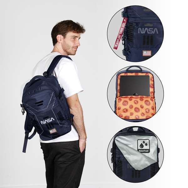 Karactermania Mochila Mercury Cabin NASA Spaceship 20x25x40 cm - Sac à dos cabine, compartiment pour ordinateur 15 pouces, imperméable