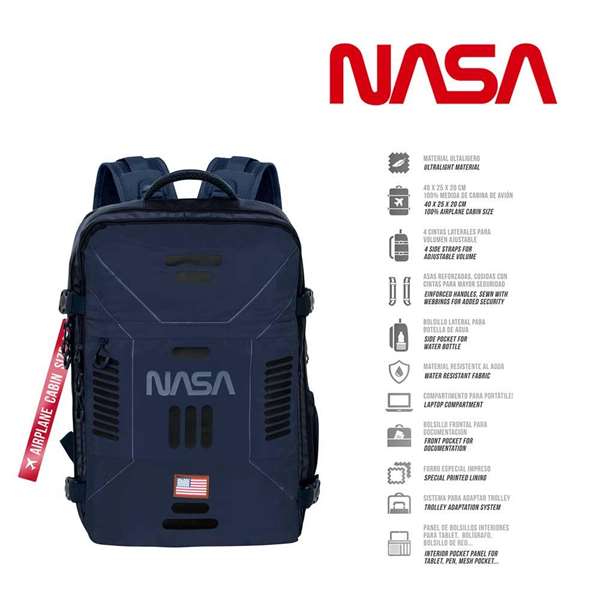Karactermania Mochila Mercury Cabin NASA Spaceship 20x25x40 cm - Sac à dos cabine, compartiment pour ordinateur 15 pouces, imperméable