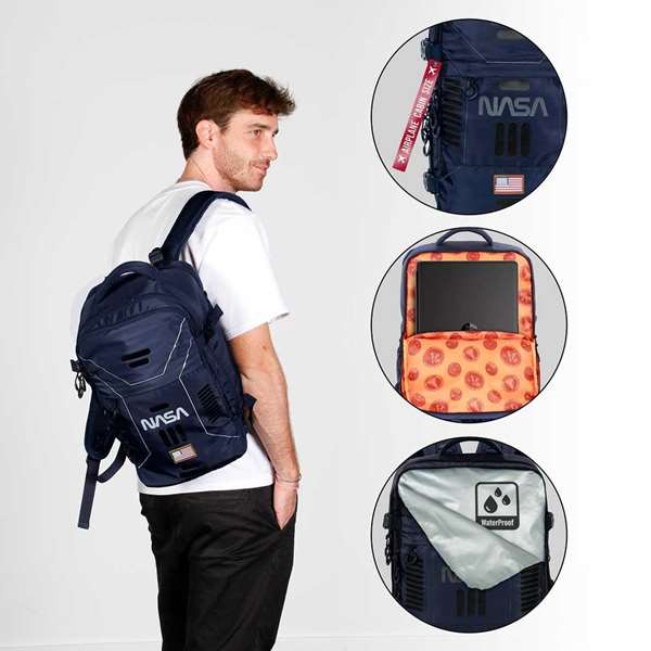 Karactermania Mochila Mercury Cabin NASA Spaceship 20x25x40 cm - Sac à dos cabine, compartiment pour ordinateur 15 pouces, imperméable