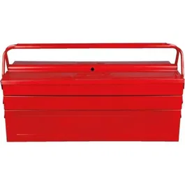 KS Tools 999.0125 - Caisse à outils métallique avec 5 compartiments cadenassable - Rouge - 530 x 210 x 200 mm