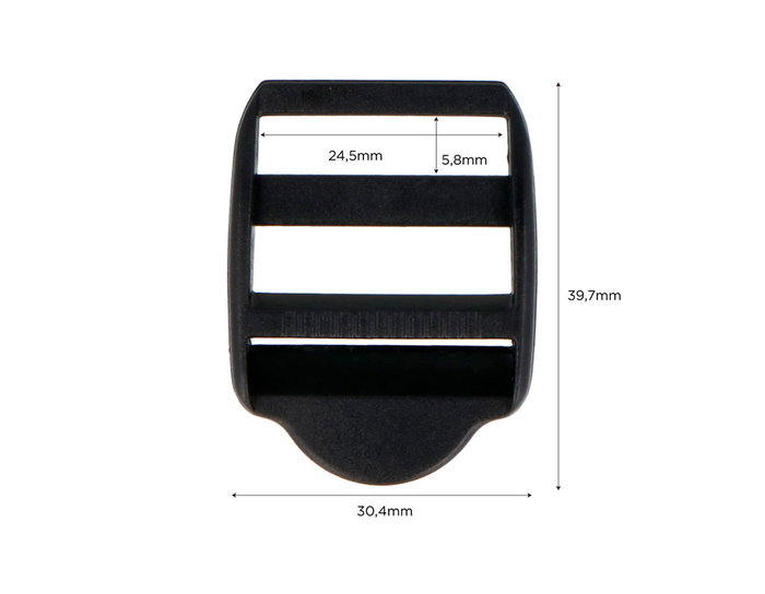 Innspiro Boucle de Blocage Rectangulaire en Plastique Noir 24,5 mm (Lot de 5)