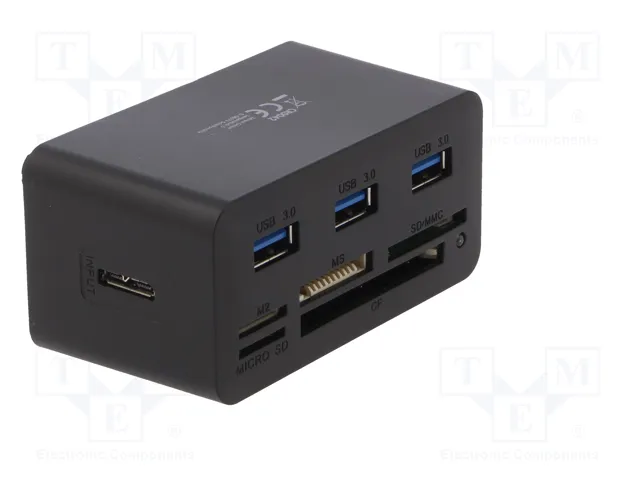LOGILINK Hub USB noir avec 3 ports USB A et micro USB B