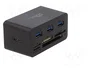 LOGILINK Hub USB noir avec 3 ports USB A et micro USB B