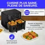 Continental Edison CERFRSH24002CB Airfryer Friteuse à air sans huile, Double bacs 9L, 2400W, Noir
