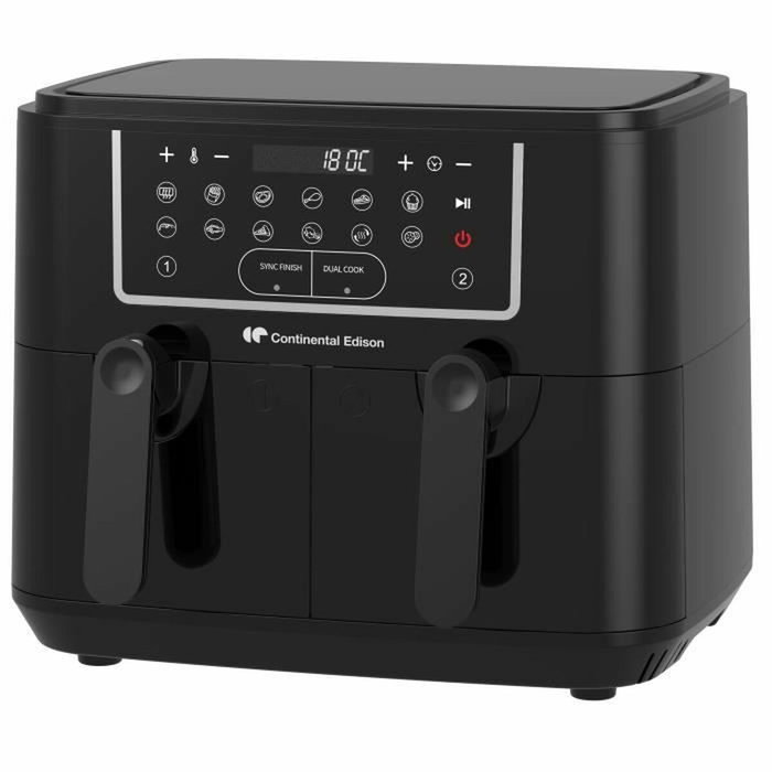 Continental Edison Airfryer Friteuse à Air Sans Huile 9 L Noir