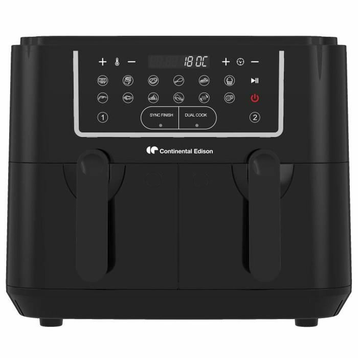 Continental Edison Airfryer Friteuse à Air Sans Huile 9 L Noir