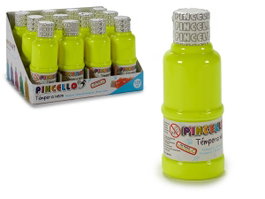 PINCELLO Peinture Témpera Jaune Néon 120ml, Pack de 36
