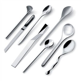 Alessi MSPOONSET - Set de 8 cuillères à café en acier inoxydable 18/10, design moderne et élégant par Miriam Mirri