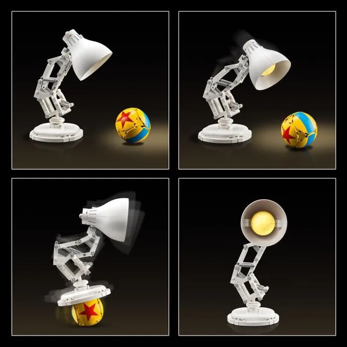 LEGO Ideas 21357 Disney Pixar Luxo Jr. - Set de Construction Collector Adulte de 613 Pièces - Modèle Articulé pour Décoration