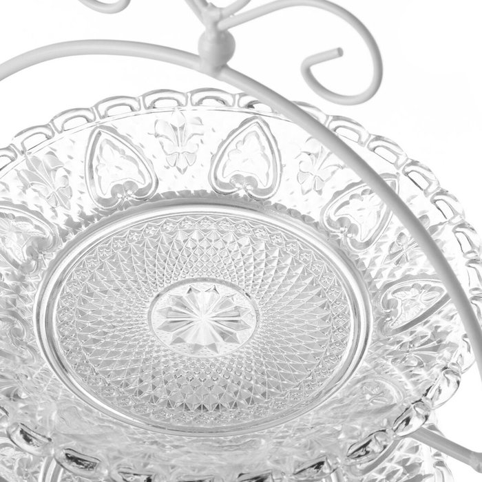 BigBuy Home Coupe à fruits Blanc Transparent Verre 25 x 25 x 29 cm
