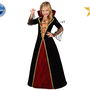 Déguisement de Vampire Fille Halloween - Robe Longue Multicolore Taille 5-6 Ans Polyester