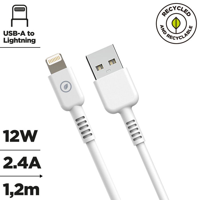 Câble USB vers Lightning Muvit for Change Blanc 1,2 m