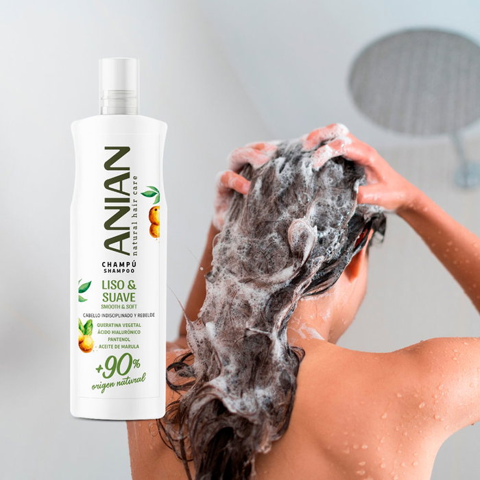 Anian Shampoing Kératine Végétale Liso & Suave 400 ml - Cheveux Souples et Éclatants, Finition Douce et Satinée, Vegan