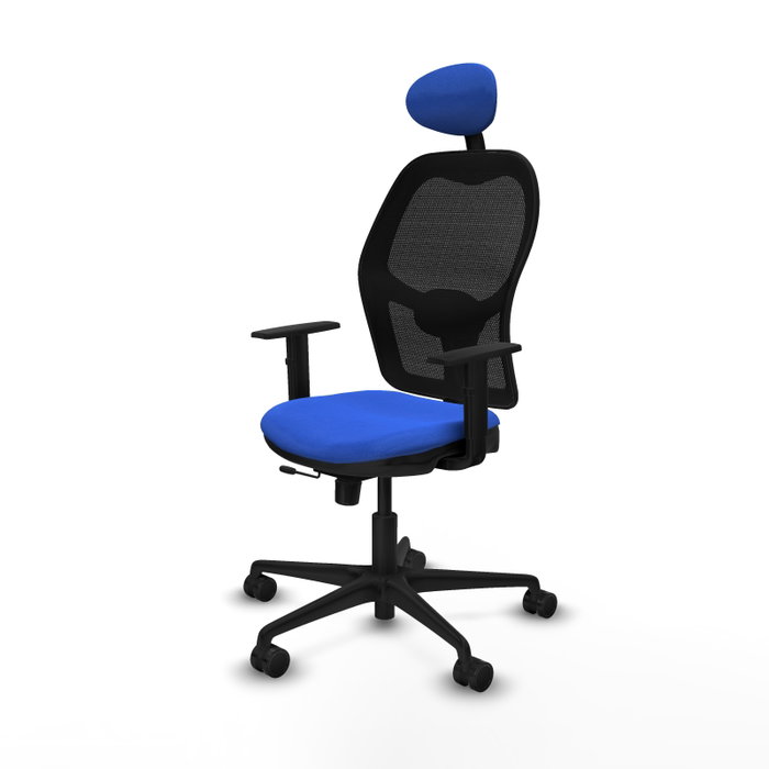 Piqueras Y Crespo Chaise de bureau Jorquera, Bleu/Noir, Mécanisme Sincro/Traslack
