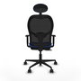 Piqueras Y Crespo Chaise de bureau Jorquera, Bleu/Noir, Mécanisme Sincro/Traslack