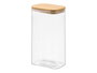 VIVALTO Lot de 12 Bocaux Rectangulaires en Borosilicate 1,8L avec Couvercle en Bambou