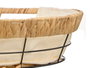 KINVARA Cesta ronde en métal et tissu beige
