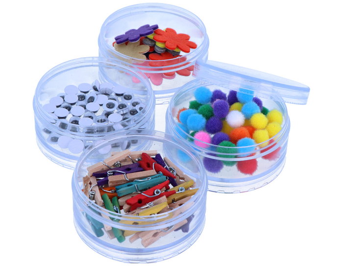 Innspiro Set de 5 bocaux en plastique empilables diam. 7x10,8cm