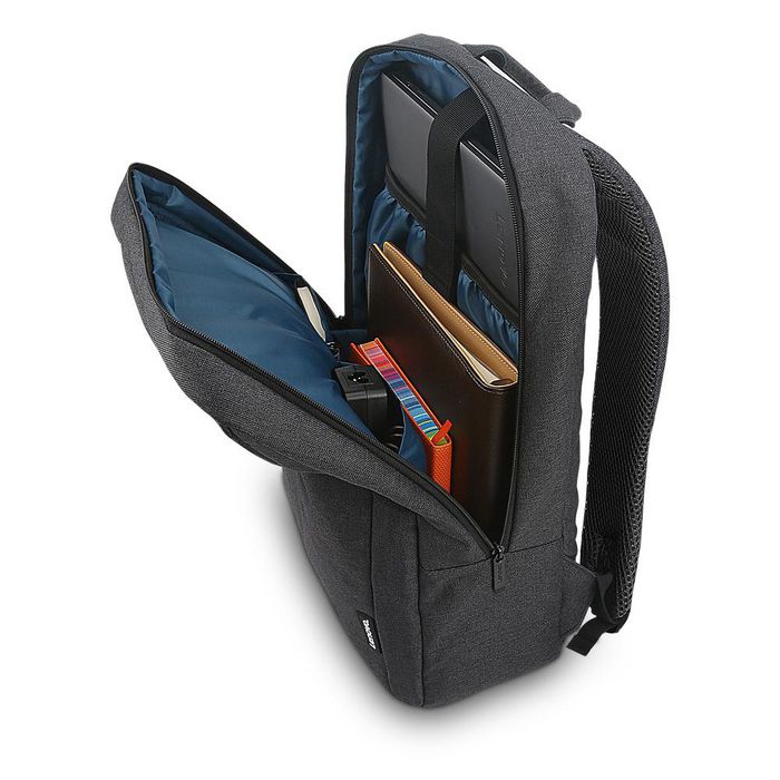 Lenovo Sac à dos pour ordinateur portable 15.6", compact (150 x 340 x 455 mm, 453 g), intérieur rembourré, tissu polyester, noir