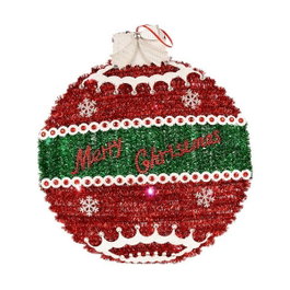 KRIST+ Boule de Noël Espumillon avec LED Rouge et Blanc